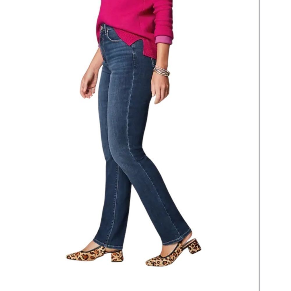 J Jill Dark Wash Straight Leg Stretch Jeans Size 6 Cotton‎ Blend